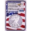 Image 1 : 2019-W $1 Proof American Silver Eagle Coin NGC PF70 Ultra Cameo Congratulations Flag
