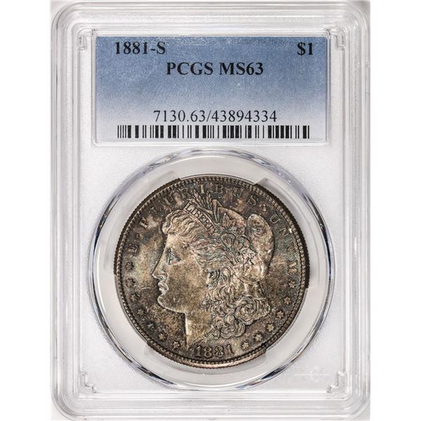 1881-S $1 Morgan Silver Dollar Coin PCGS MS63