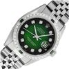 Image 2 : Rolex Men's Stainless Steel Diamond and Emerald Datejust Wristwatch