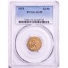 Image 1 : 1911 $2 1/2 Indian Head Quarter Eagle Gold Coin PCGS AU55