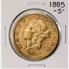 1885-S $20 Liberty Head Double Eagle Gold Coin