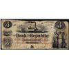 Image 1 : 1855 $3 The Bank of the Republic Providence, Rhode Island Obsolete Note