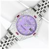 Image 1 : Rolex Ladies Stainless Steel Diamond and Ruby Datejust Wristwatch