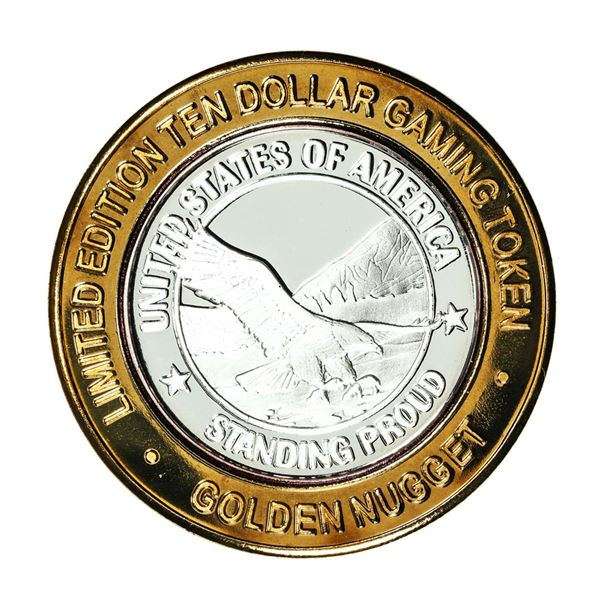 .999 Silver Golden Nugget Las Vegas, Nevada $10 Limited Edition Casino Gaming Token