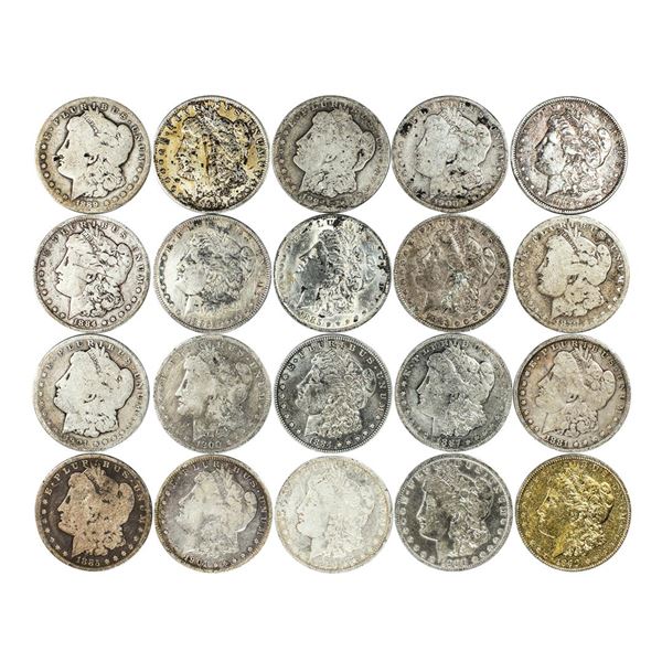 Lot of (20) Pre-1921 $1 Morgan Silver Dollar Coins Culls