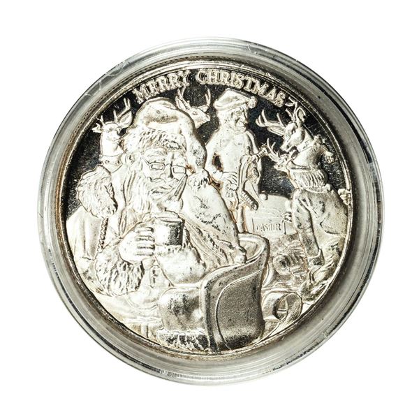 Merry Christmas 1 Ounce .999 Fine Silver Round