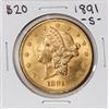1891-S $20 Liberty Head Double Eagle Gold Coin