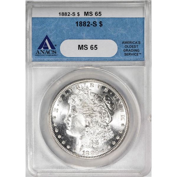 1882-S $1 Morgan Silver Dollar Coin ANACS MS65