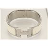 Image 1 : Hermes Ivory Metal Clic Clac Wide Bangle Bracelet PHW