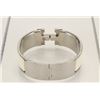 Image 3 : Hermes Ivory Metal Clic Clac Wide Bangle Bracelet PHW