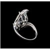 Image 3 : 4.46 ctw Aquamarine and Diamond Ring - 14KT White Gold