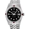 Image 1 : Rolex Mens Datejust 36 Black Diamond & Ruby Datejust Wristwatch