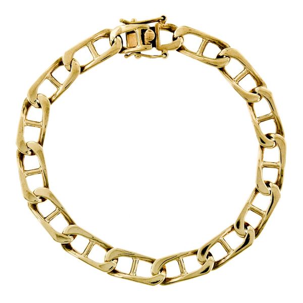 Vintage 14k Yellow Gold 8.4mm Large Gucci Link Chain Bracelet