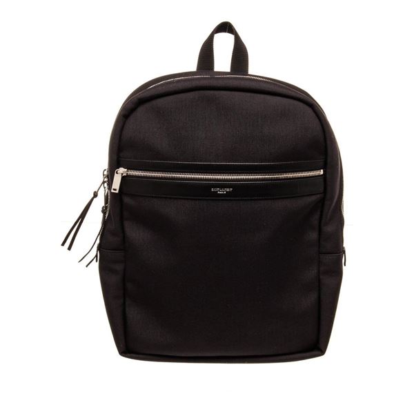 Yves Saint Laurent Black Canvas Backpack