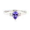 Image 2 : 0.79 ctw Tanzanite and Diamond Ring - 14KT White Gold