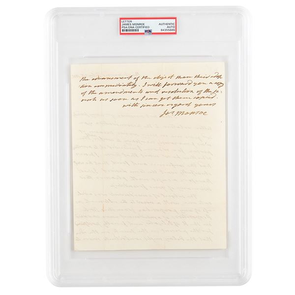 James Monroe Autograph Letter Signed