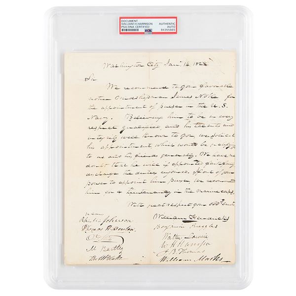 William Henry Harrison Document Signed