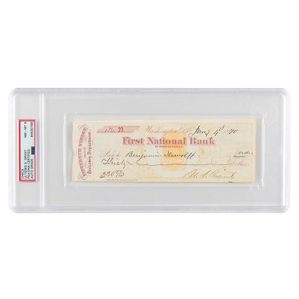 U. S. Grant Signed Check as President - PSA NM-MT 8