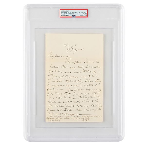 Rutherford B. Hayes Autograph Letter Signed