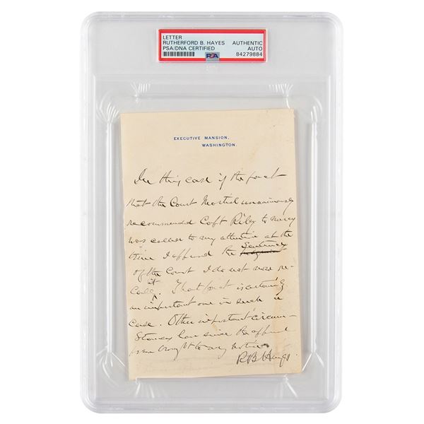 Rutherford B. Hayes Autograph Letter Signed as President