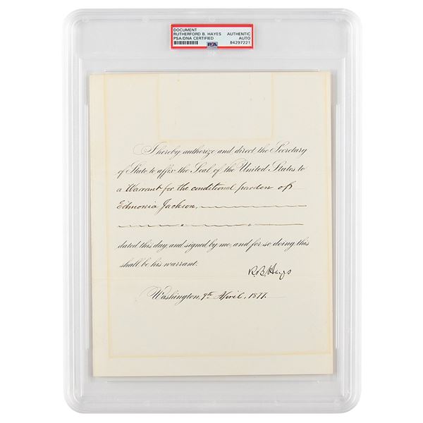 Rutherford B. Hayes Document Signed as President