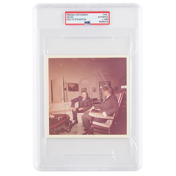 John F. Kennedy and Lyndon B. Johnson Original 'Type I' Photograph by Cecil Stoughton