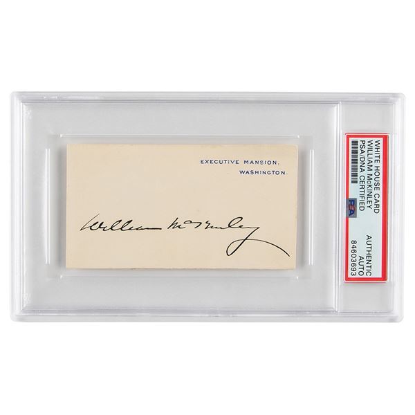 William McKinley Signed Executive Mansion Card