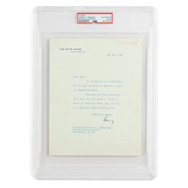 Harry S. Truman Typed Letter Signed as President