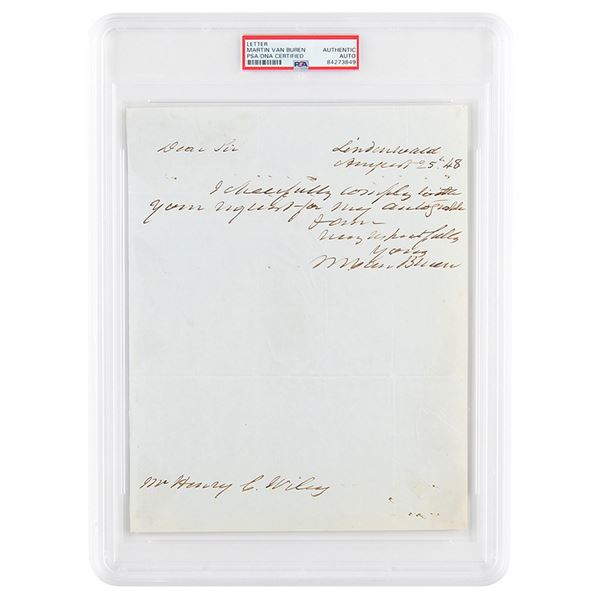 Martin Van Buren Autograph Letter Signed