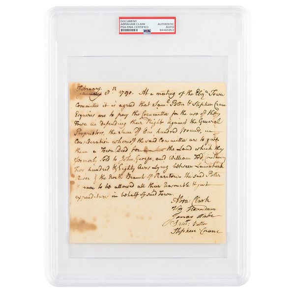Abraham Clark Autograph Document Signed