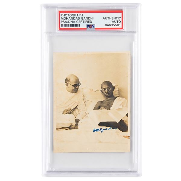 Mohandas Gandhi Signed Photograph