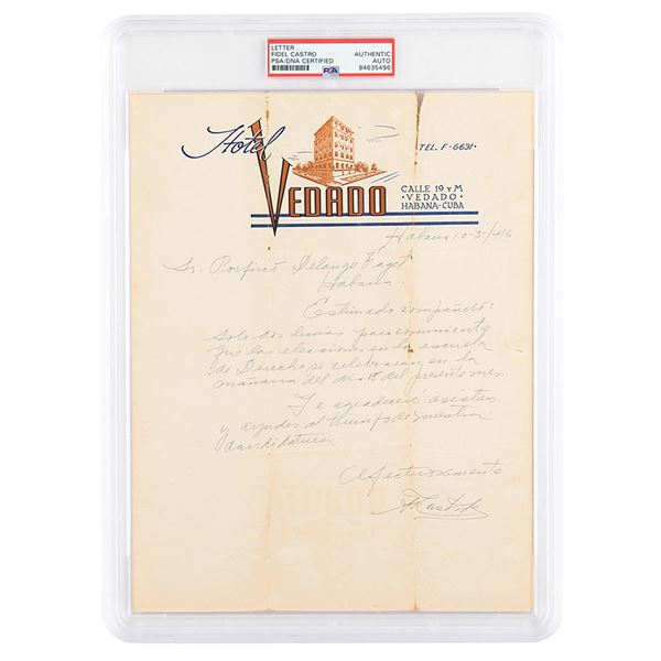 Fidel Castro Autograph Letter Signed