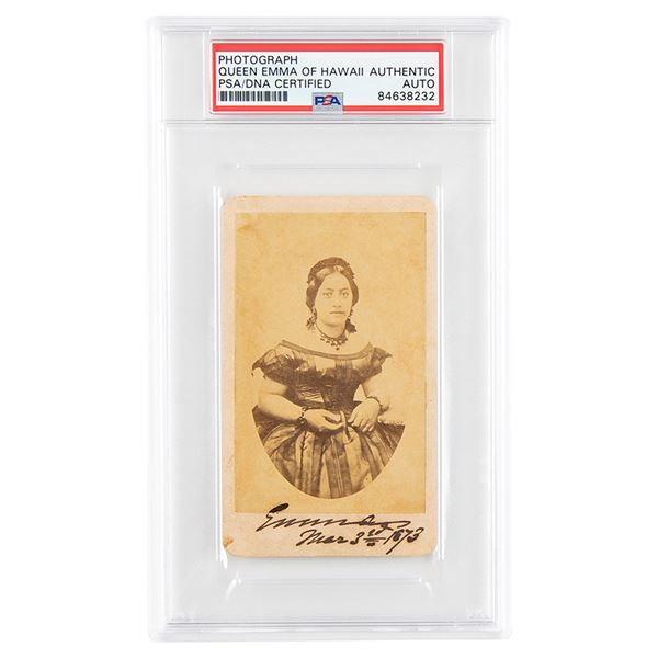 Queen Emma of Hawaii Signed Photograph