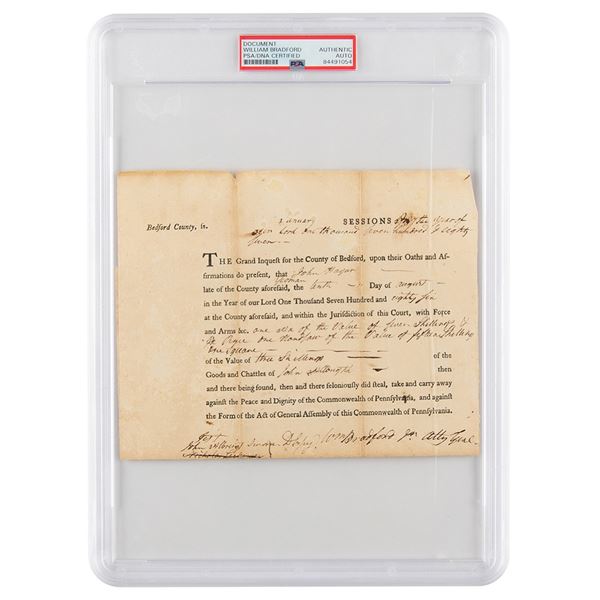William Bradford Document Signed