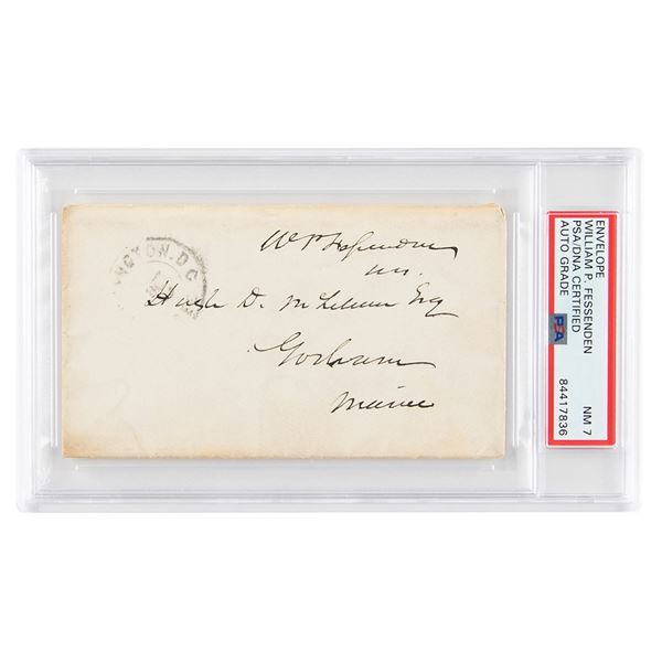 William P. Fessenden Signed Mailing Envelope - PSA NM 7