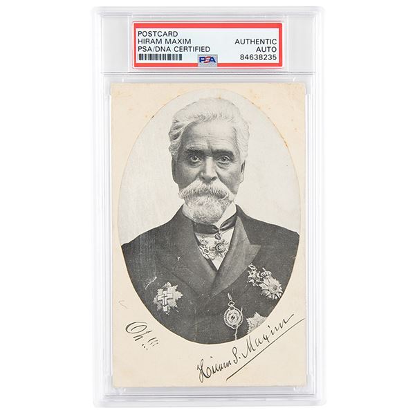 Hiram Maxim Signed Postcard