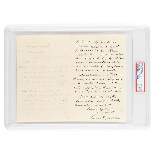 Samuel Freeman Miller Autograph Letter Signed