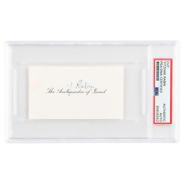 Yitzhak Rabin Signed Calling Card