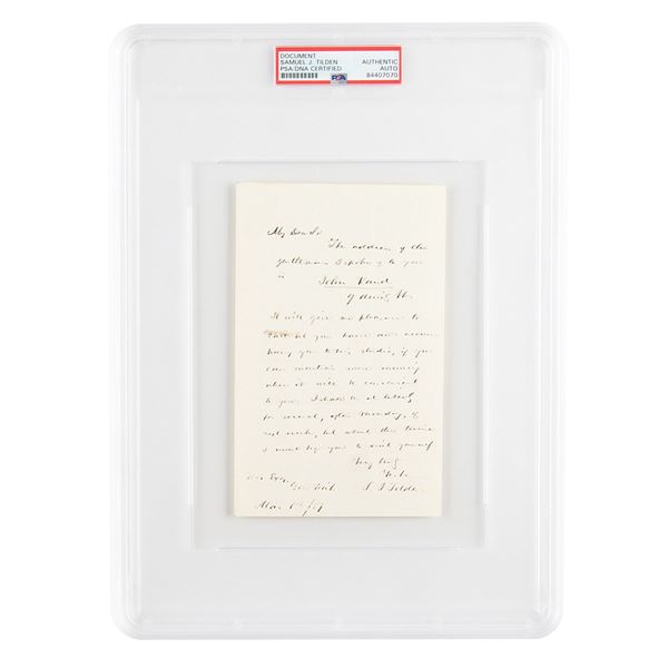 Samuel J. Tilden Autograph Letter Signed