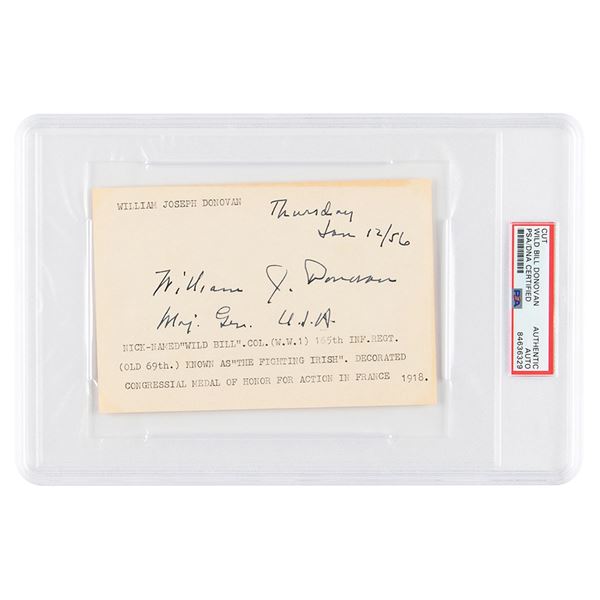 William J. 'Wild Bill' Donovan Signature