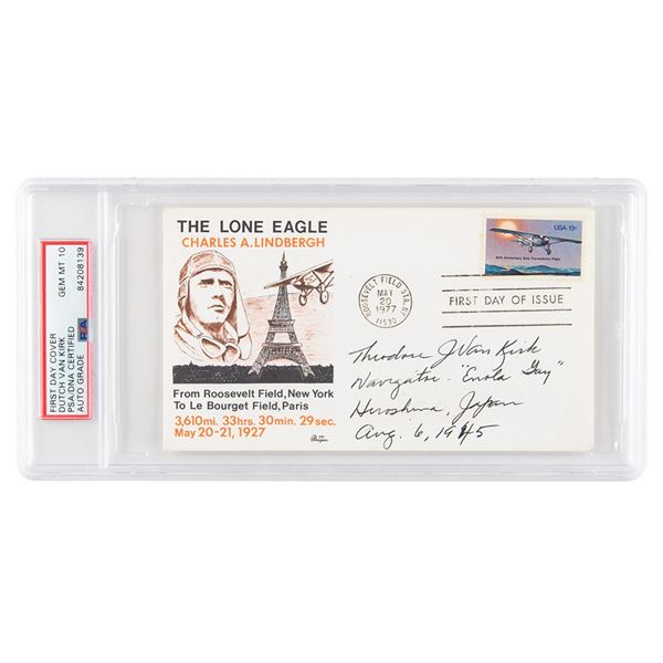 Enola Gay: Theodore 'Dutch' Van Kirk Signed FDC - PSA GEM MT 10