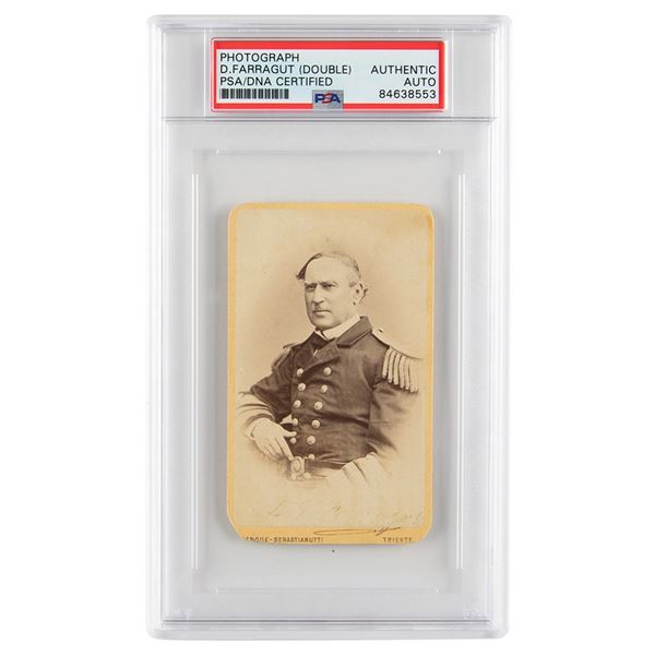 David G. Farragut Twice-Signed Photograph