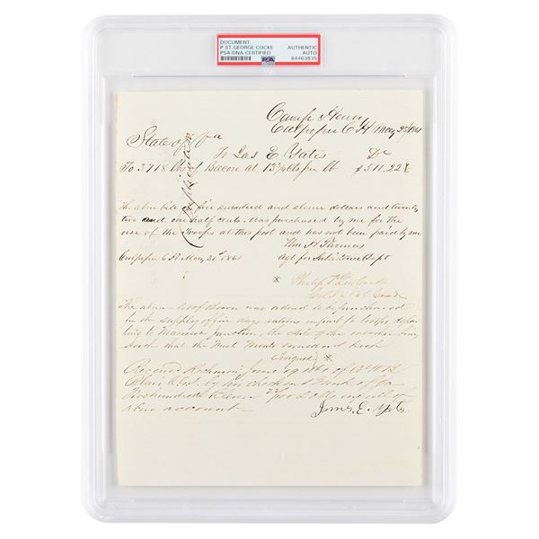 Philip St. George Cooke Document Signed