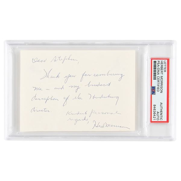 Hindenburg: Herb Morrison Autograph Note Signed
