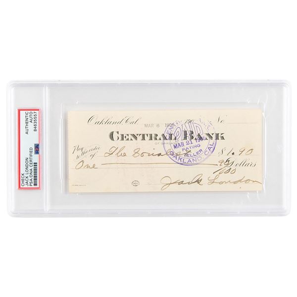 Jack London Signed Check