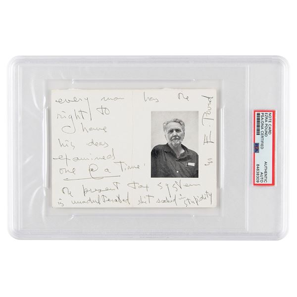 Ezra Pound Autograph Note Signed