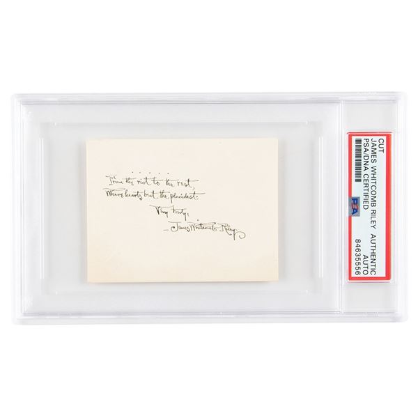 James Whitcomb Riley Autograph Quote Signed
