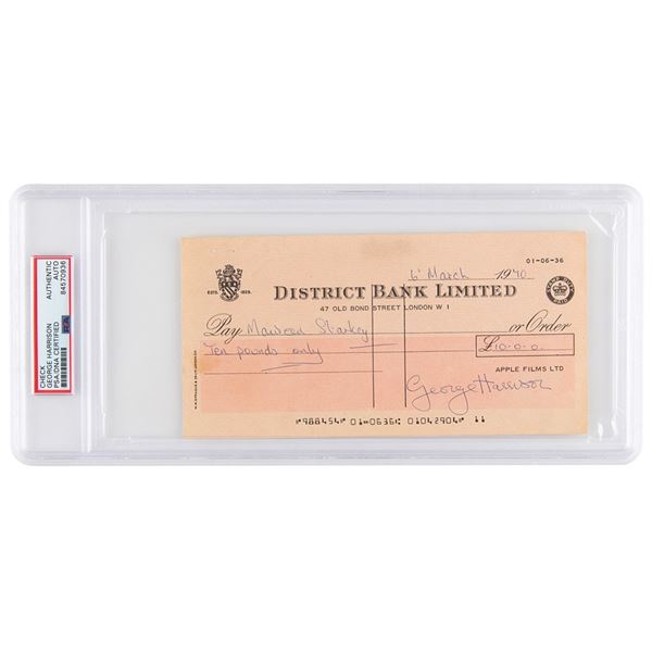 George Harrison Signed Check