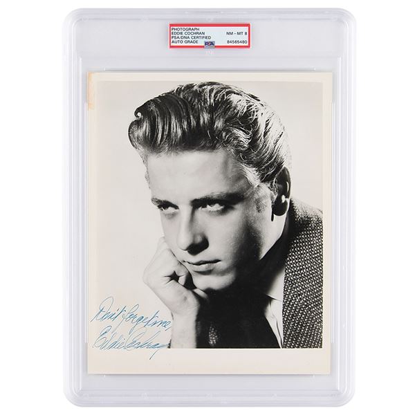 Eddie Cochran Signed Photograph - PSA NM-MT 8