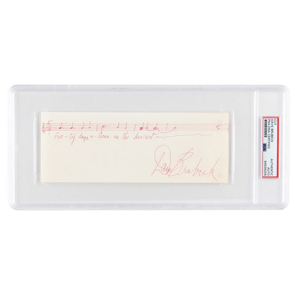Dave Brubeck Autograph Musical Quotation Signed